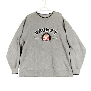 Walt Disney World Grumpy Sweatshirt Gray Crewneck Pullover 1937‎